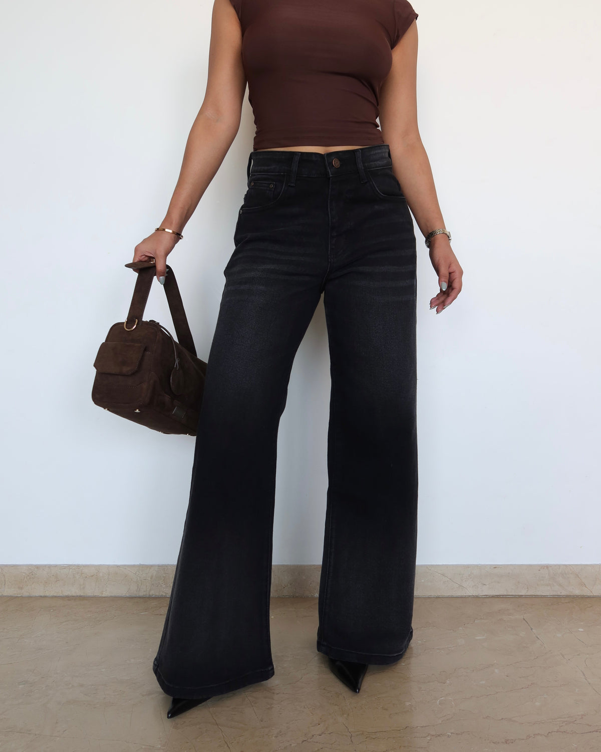 RǏWYÑ | Night Burst Wide Leg Jeans