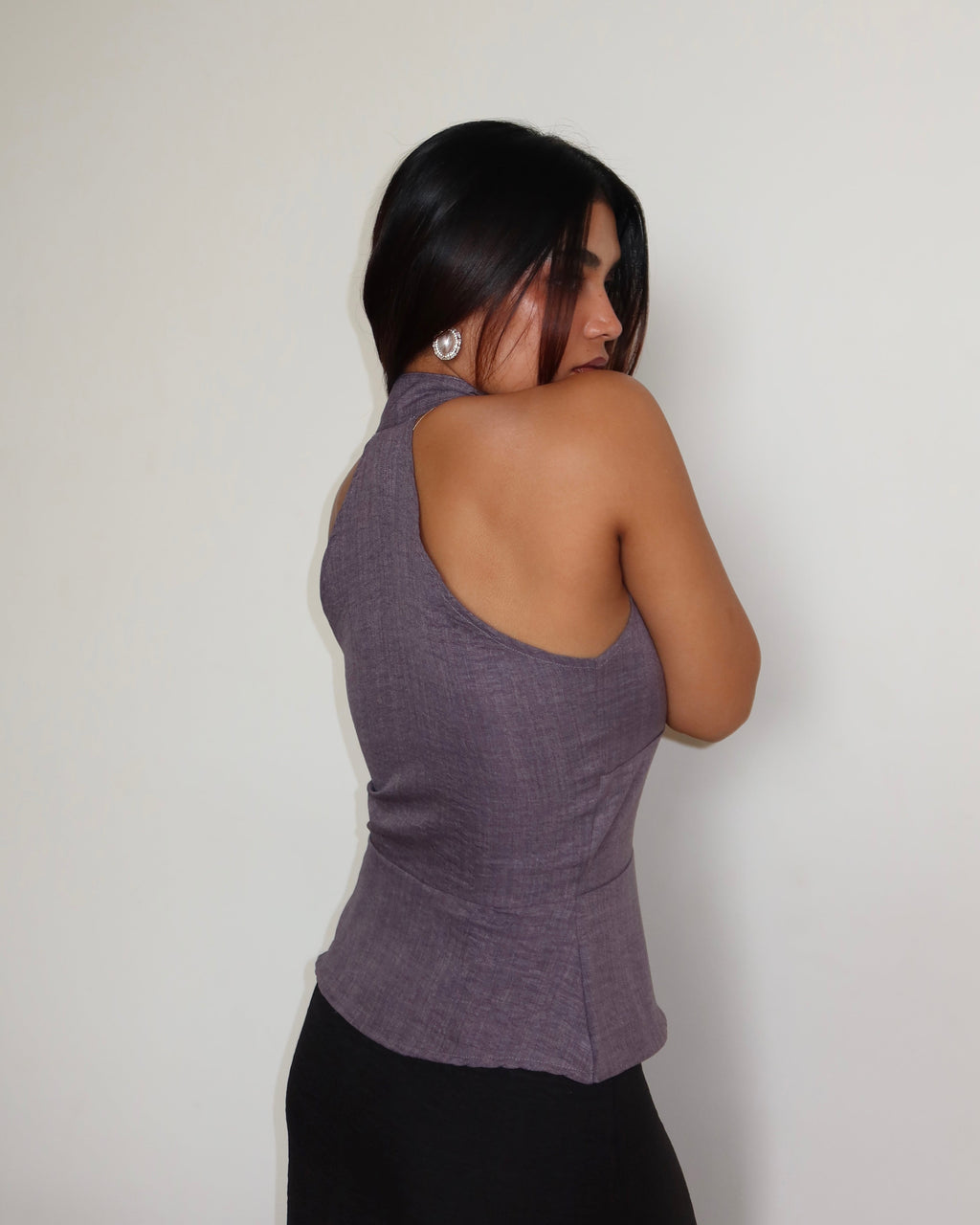 RǏWYÑ | Tie-Up Halter Corset Details Top
