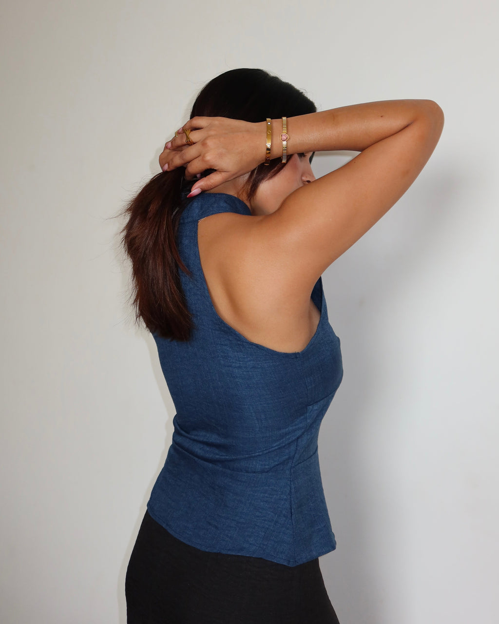 RǏWYÑ | Tie-Up Halter Corset Details Top