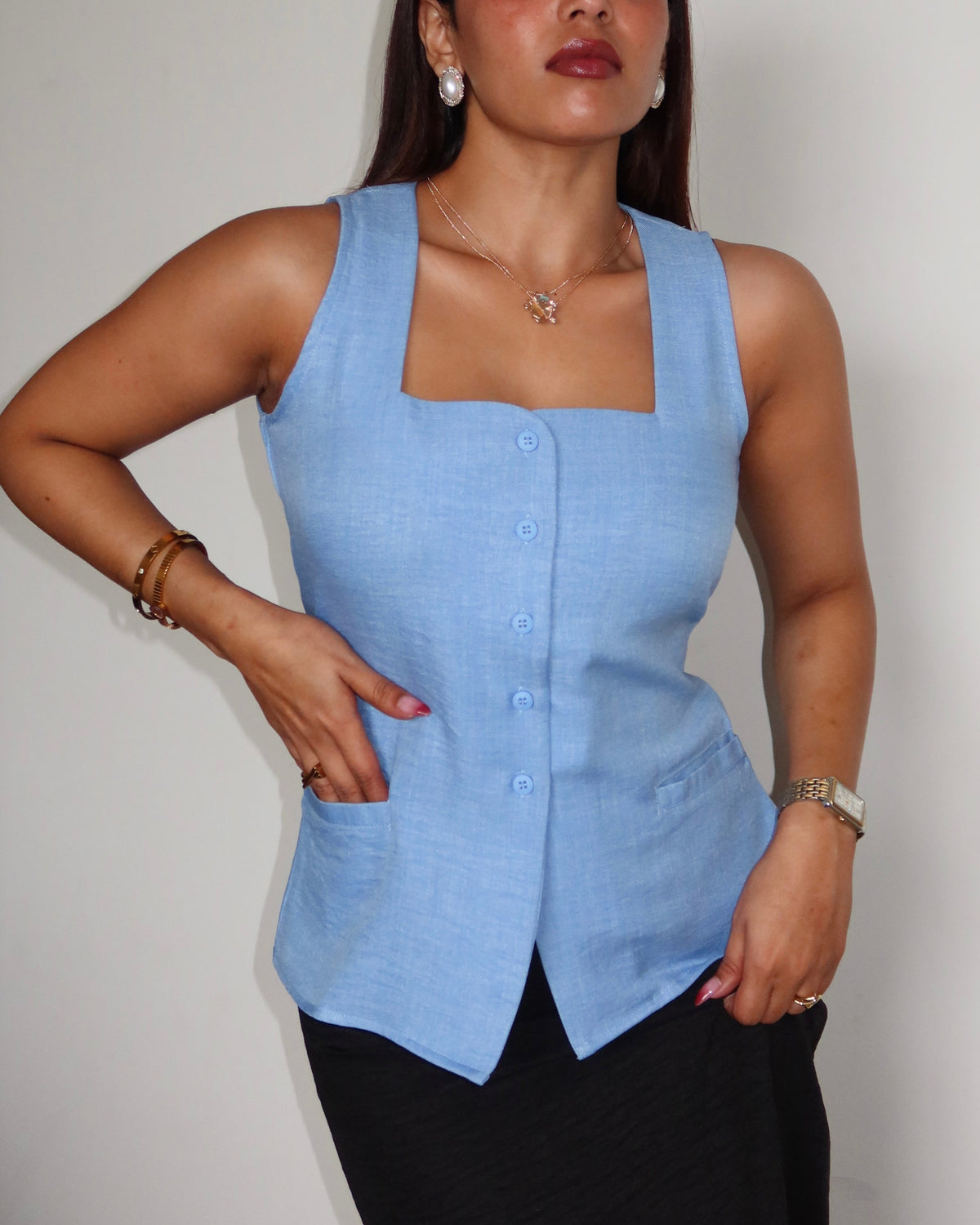 RǏWYÑ | Square Neck Vest Top