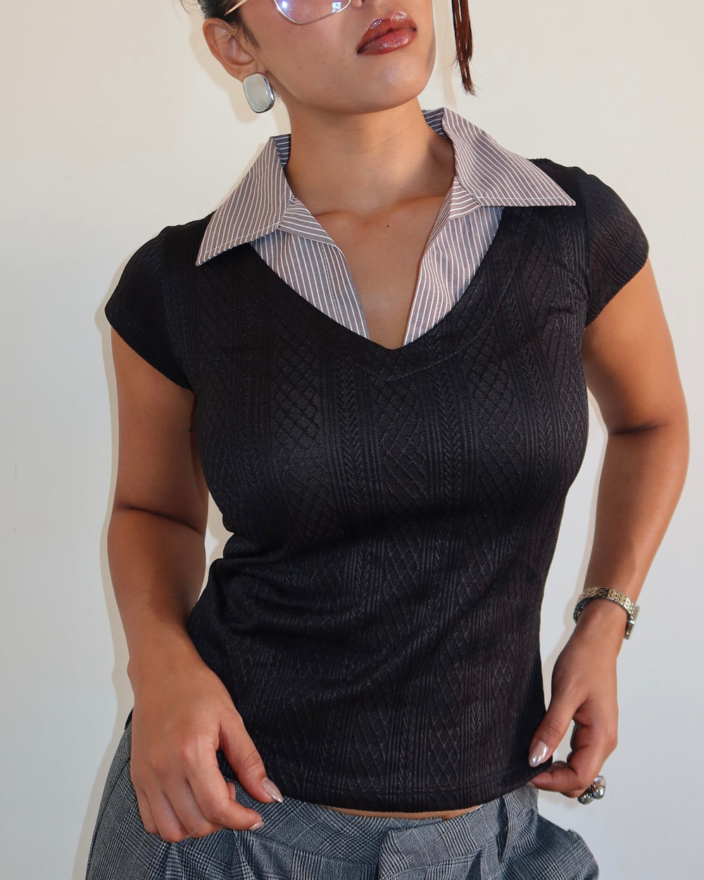 RǏWYÑ | Uni Knit Collar Top