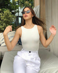 RǏWYÑ | Soft Backless Boat Neck Tank Top