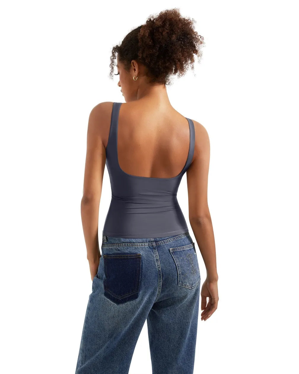 RǏWYÑ | Soft Backless Boat Neck Tank Top