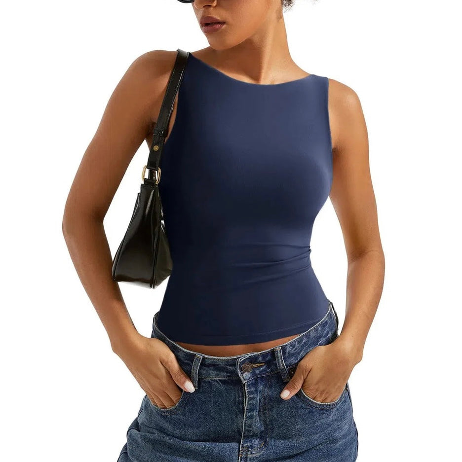 RǏWYÑ | Soft Backless Boat Neck Tank Top