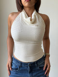 RǏWYÑ | Refined Cowl Backless Halter Top