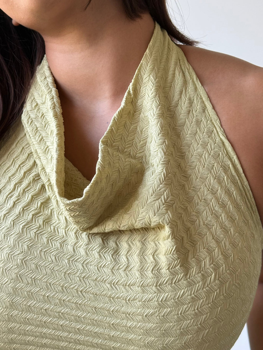 RǏWYÑ | Refined Cowl Backless Halter Top