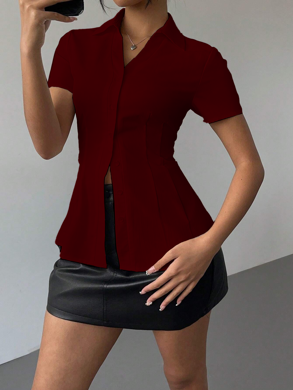 RǏWYÑ | Snatched Fit Collar Shirt