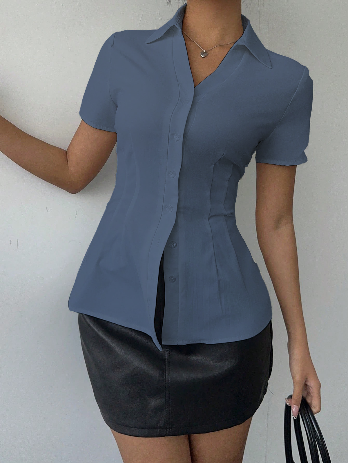 RǏWYÑ | Snatched Fit Collar Shirt