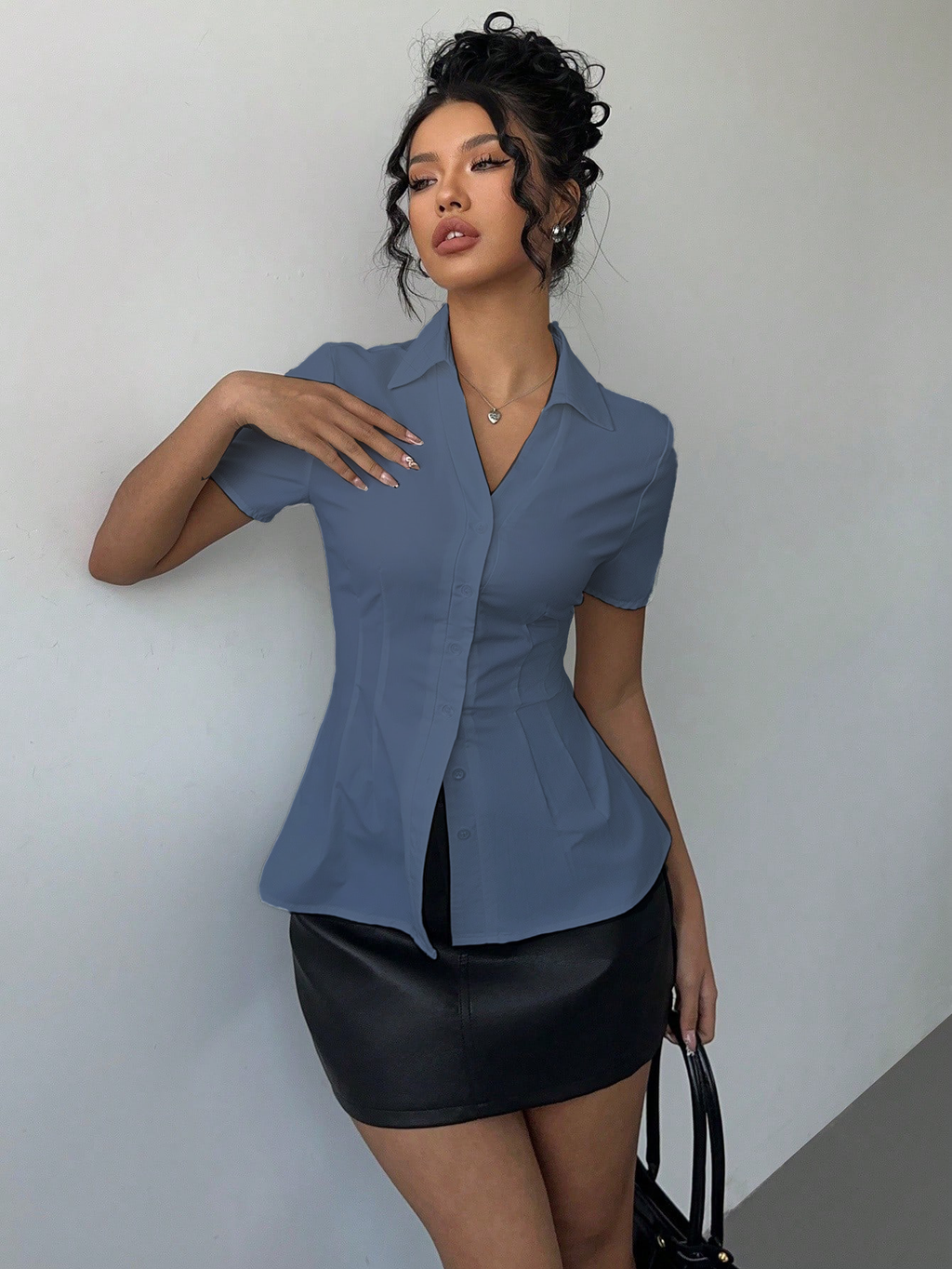 RǏWYÑ | Snatched Fit Collar Shirt