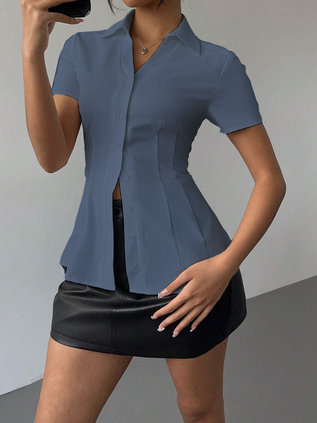 RǏWYÑ | Snatched Fit Collar Shirt