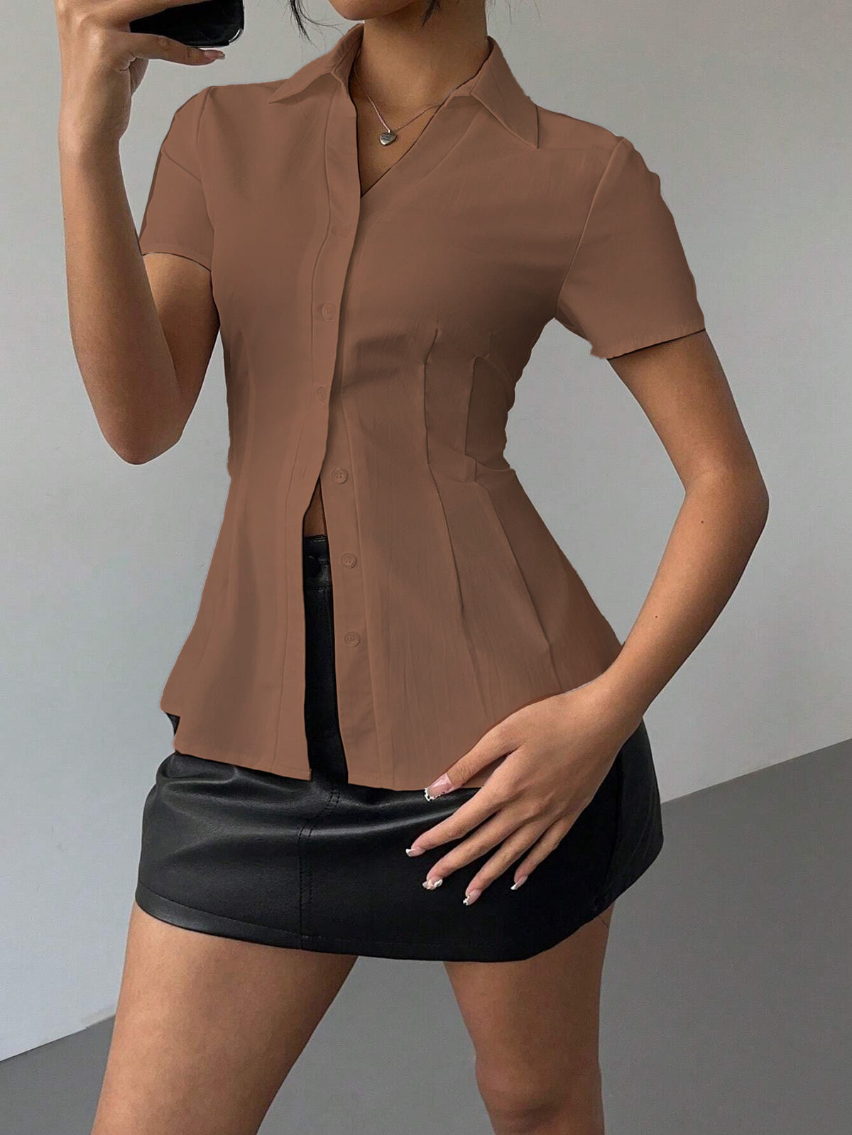 RǏWYÑ | Snatched Fit Collar Shirt