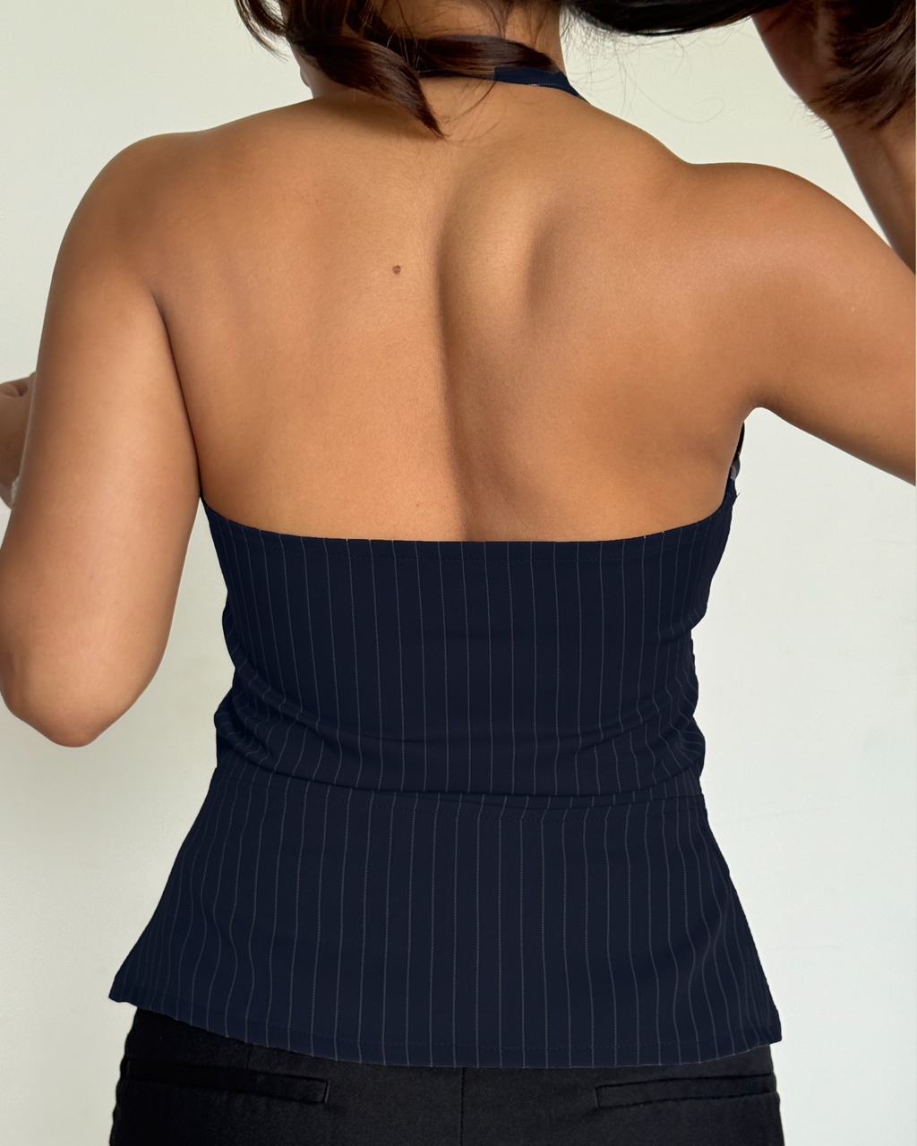 RǏWYÑ | Stripe Structure Halter Top