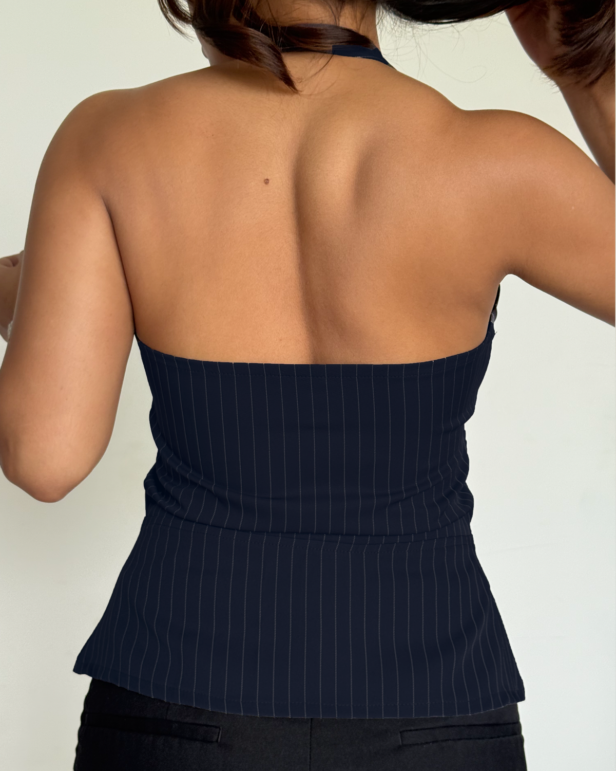 RǏWYÑ | Stripe Structure Halter Top