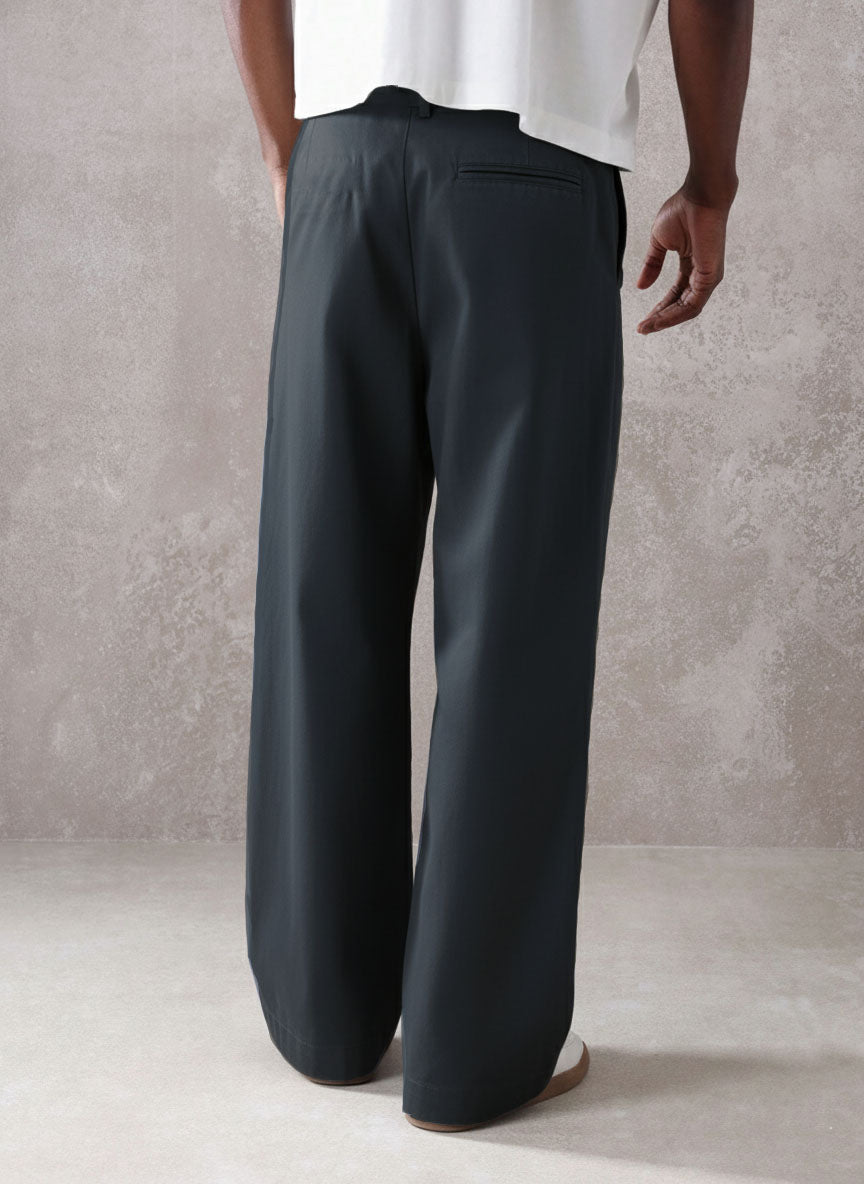 RIWYN Pleated Minimal Wide Leg Trousers