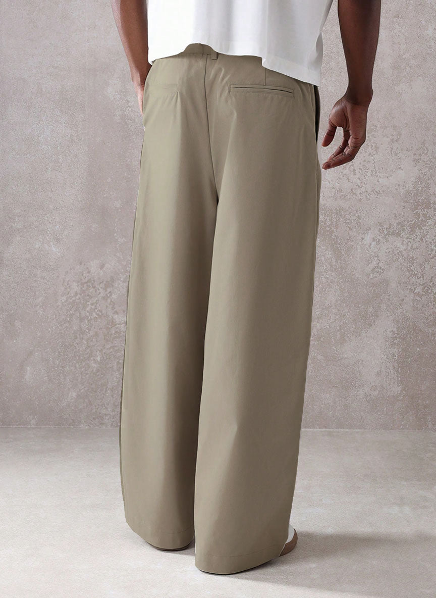 RIWYN Pleated Minimal Wide Leg Trousers