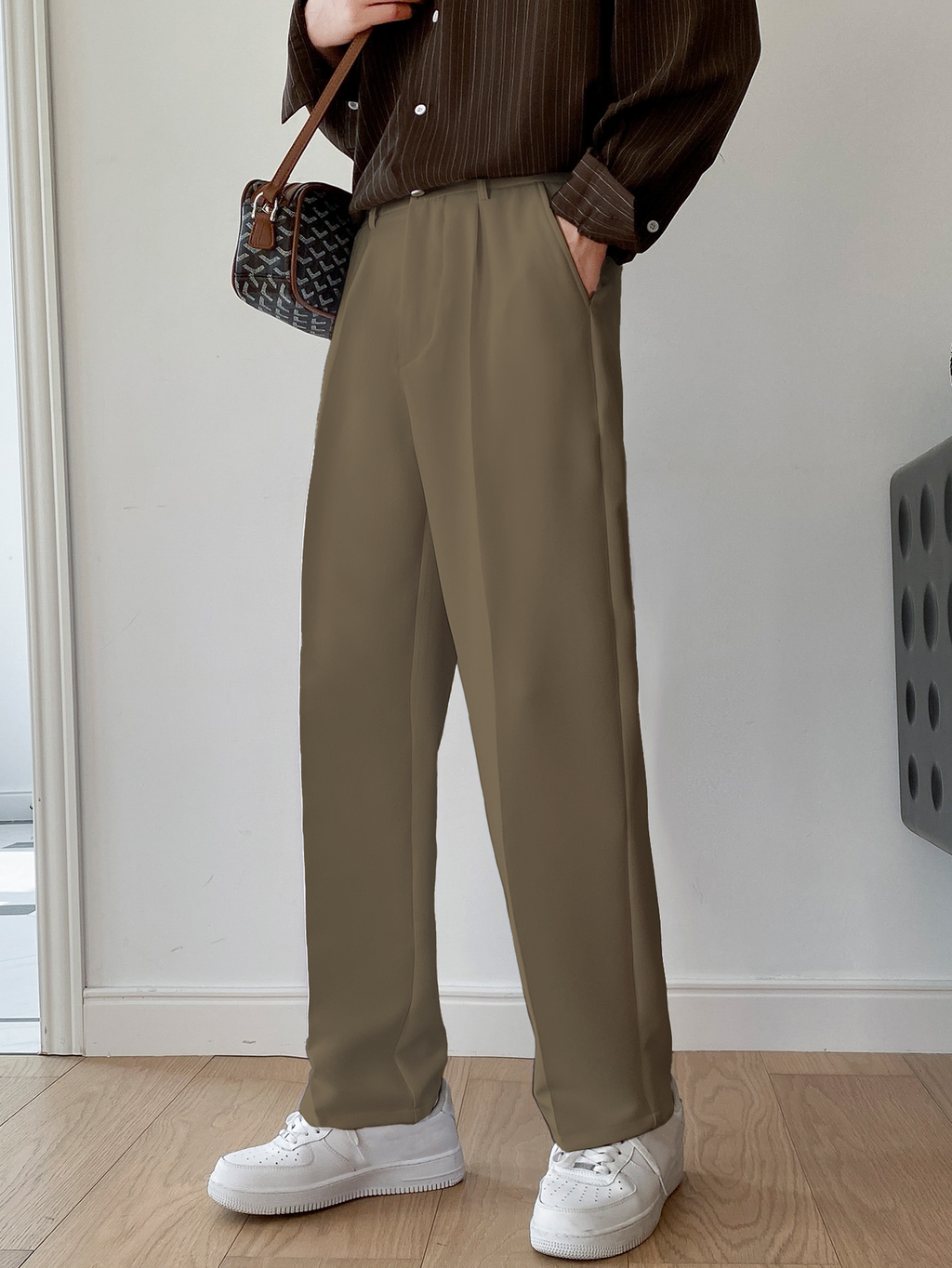 RIWYN Men Semi Formal Straight Fit Korean Pants