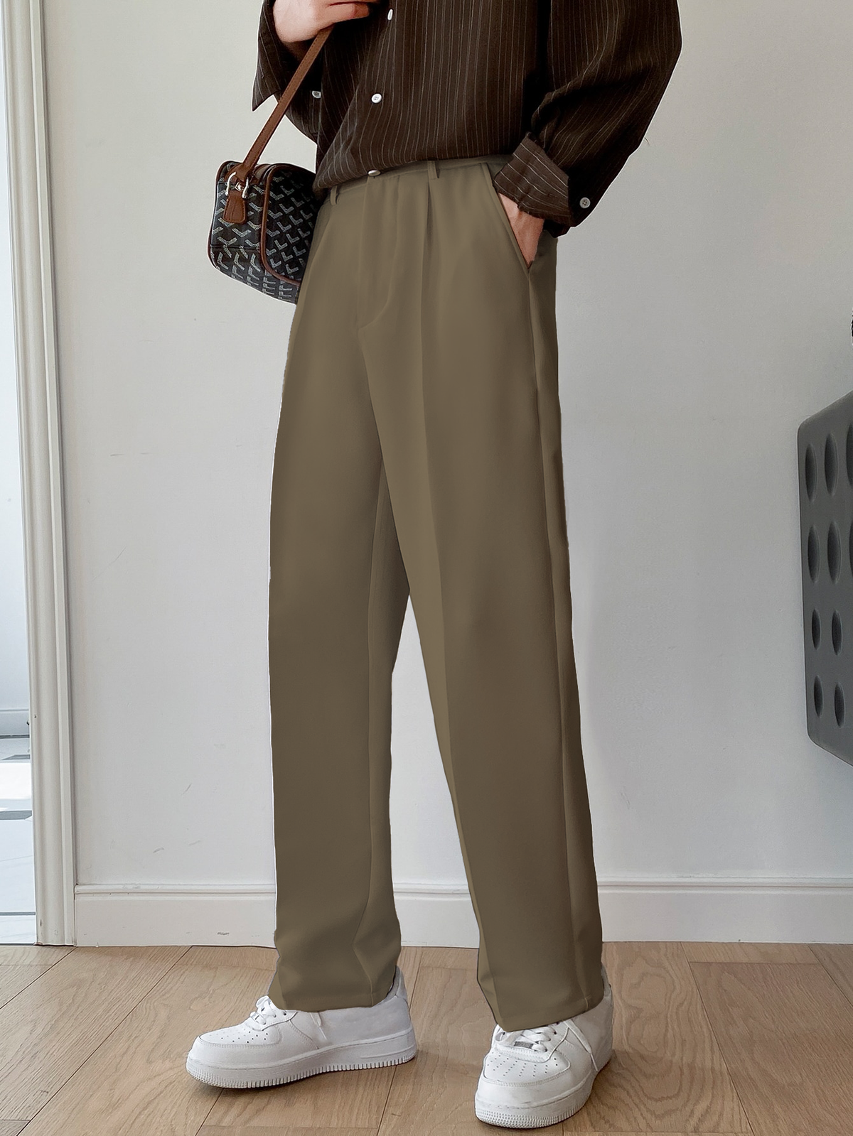 RIWYN Men Semi Formal Straight Fit Korean Pants