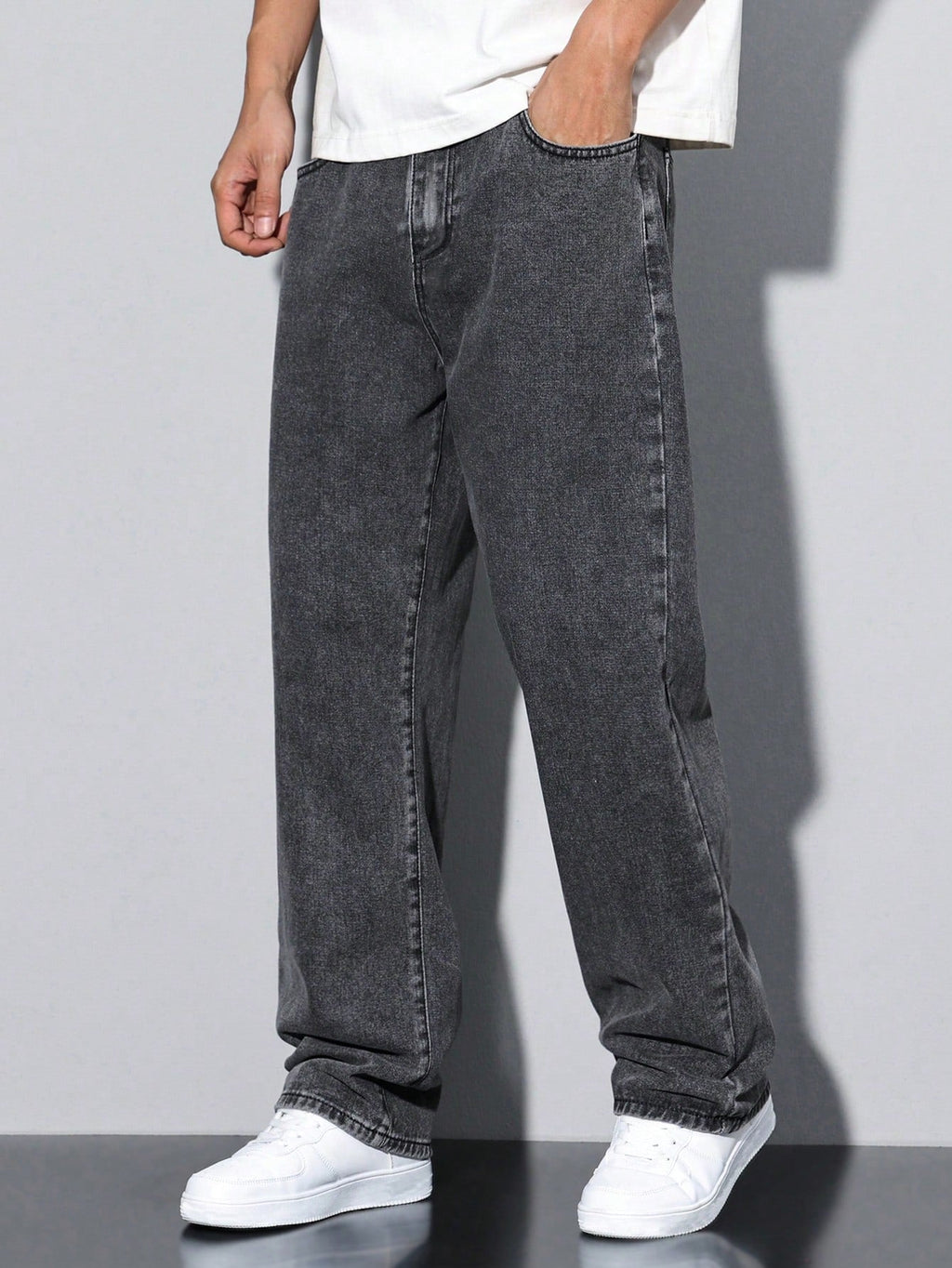 RIWYN Grey Spectrum Loose Straight Fit Jeans