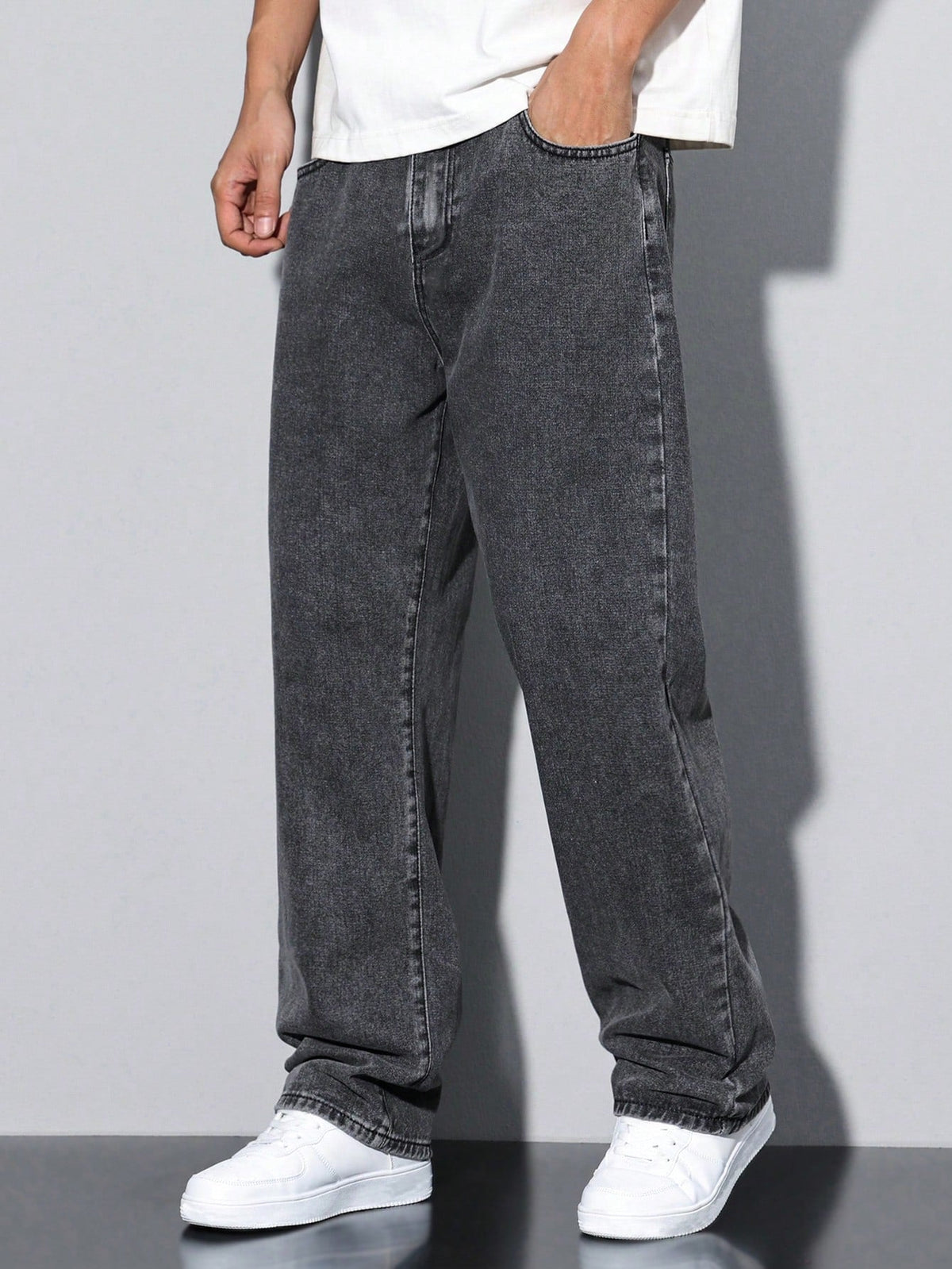 RIWYN Grey Spectrum Loose Straight Fit Jeans