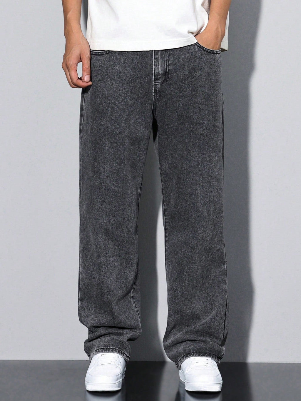 RIWYN Grey Spectrum Loose Straight Fit Jeans