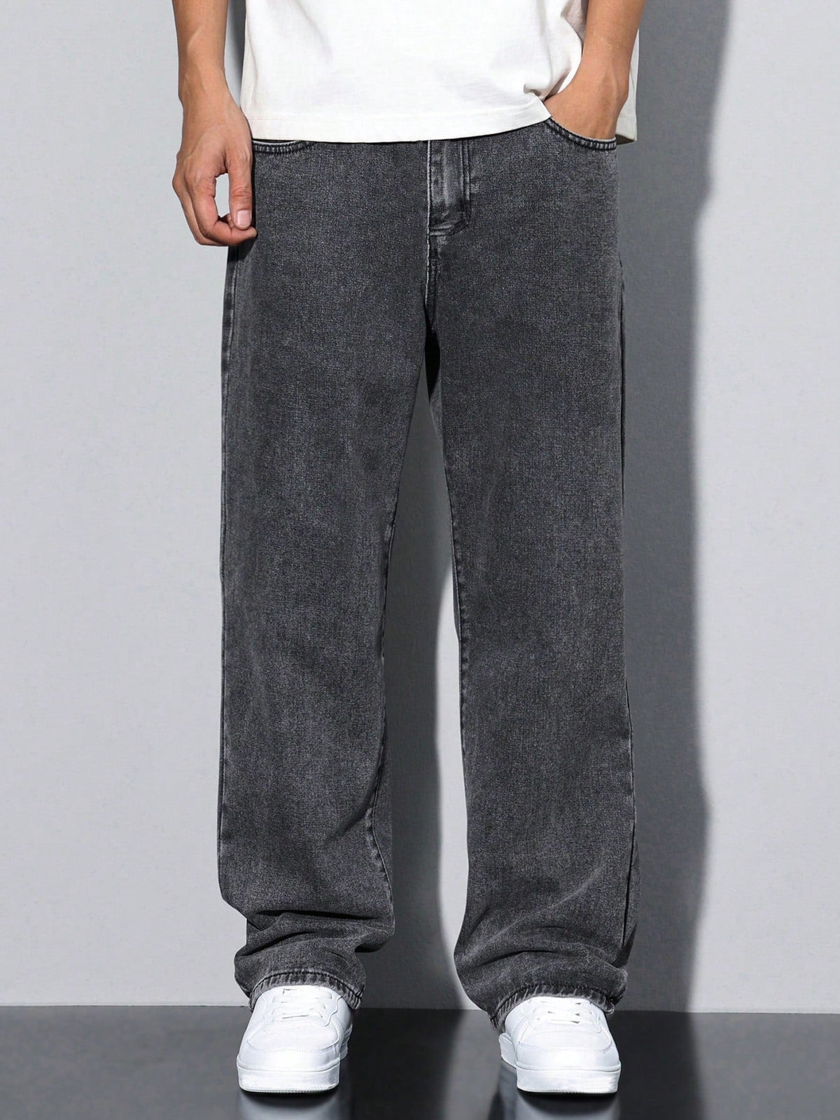 RIWYN Grey Spectrum Loose Straight Fit Jeans