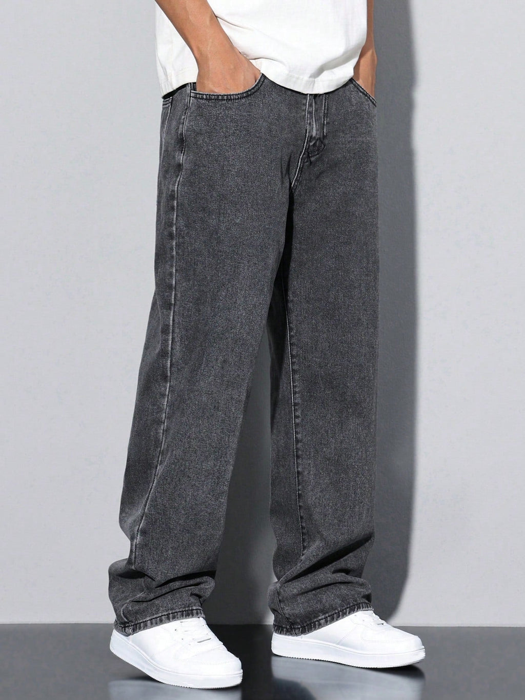 RIWYN Grey Spectrum Loose Straight Fit Jeans