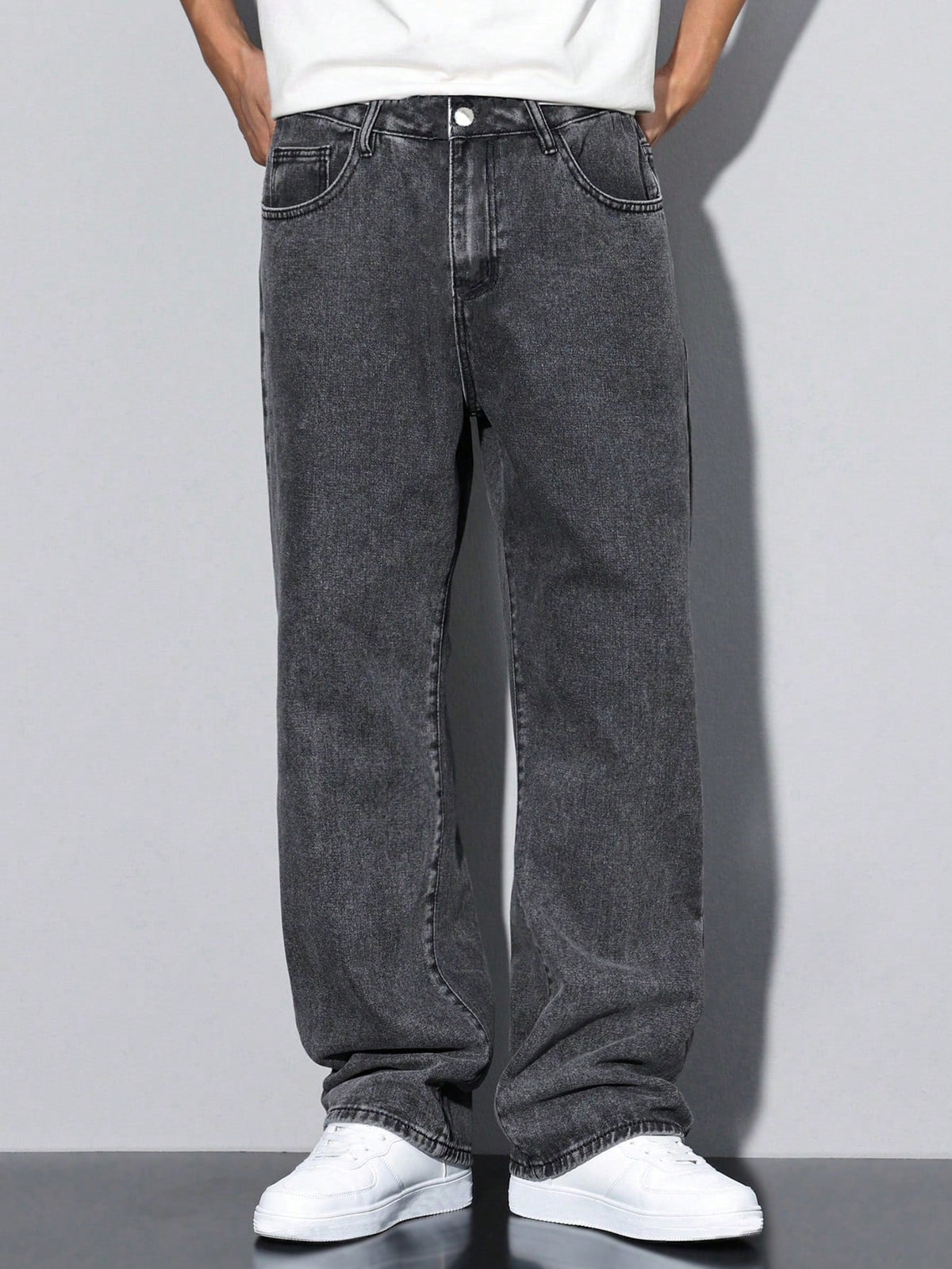 RIWYN Grey Spectrum Loose Straight Fit Jeans