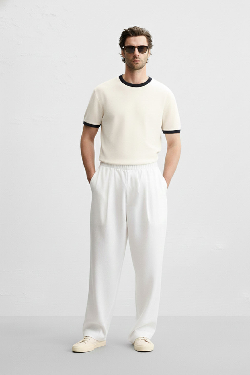 RIWYN Modern Basic Baggy Pants