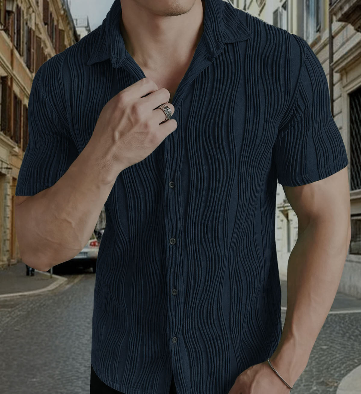 RIWYN Fine Knit Slim Fit Shirt