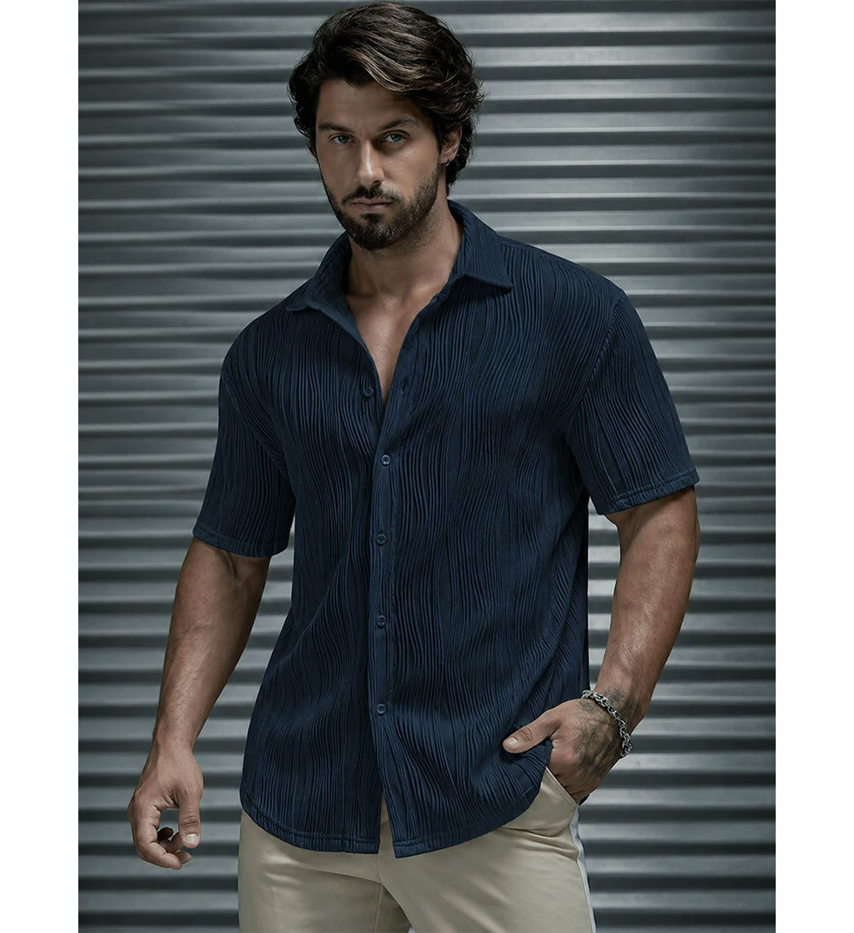 RIWYN Fine Knit Slim Fit Shirt