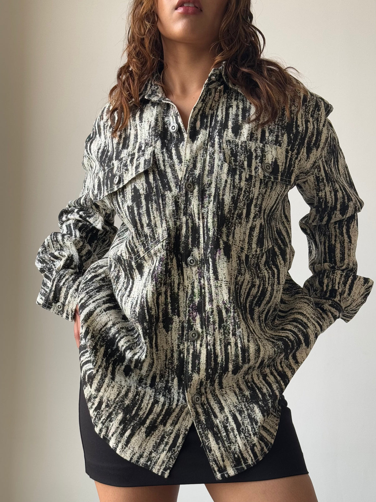 RǏWYÑ | Brush Stroke Denim Shirt