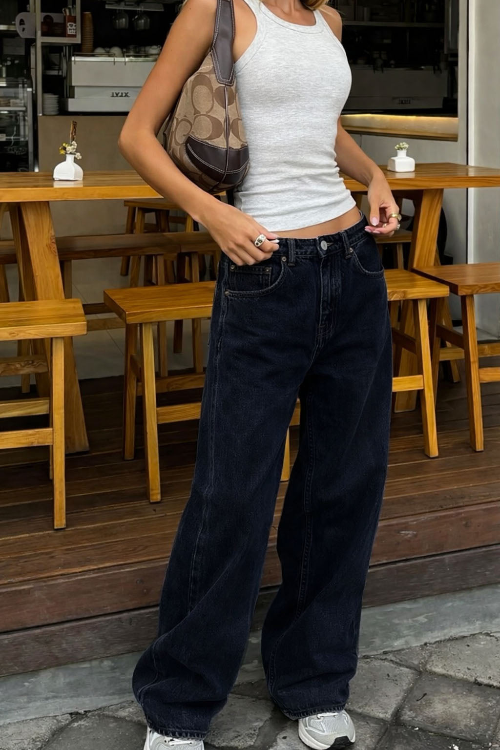 RǏWYÑ | Deep Night Blue Wide Leg Jeans