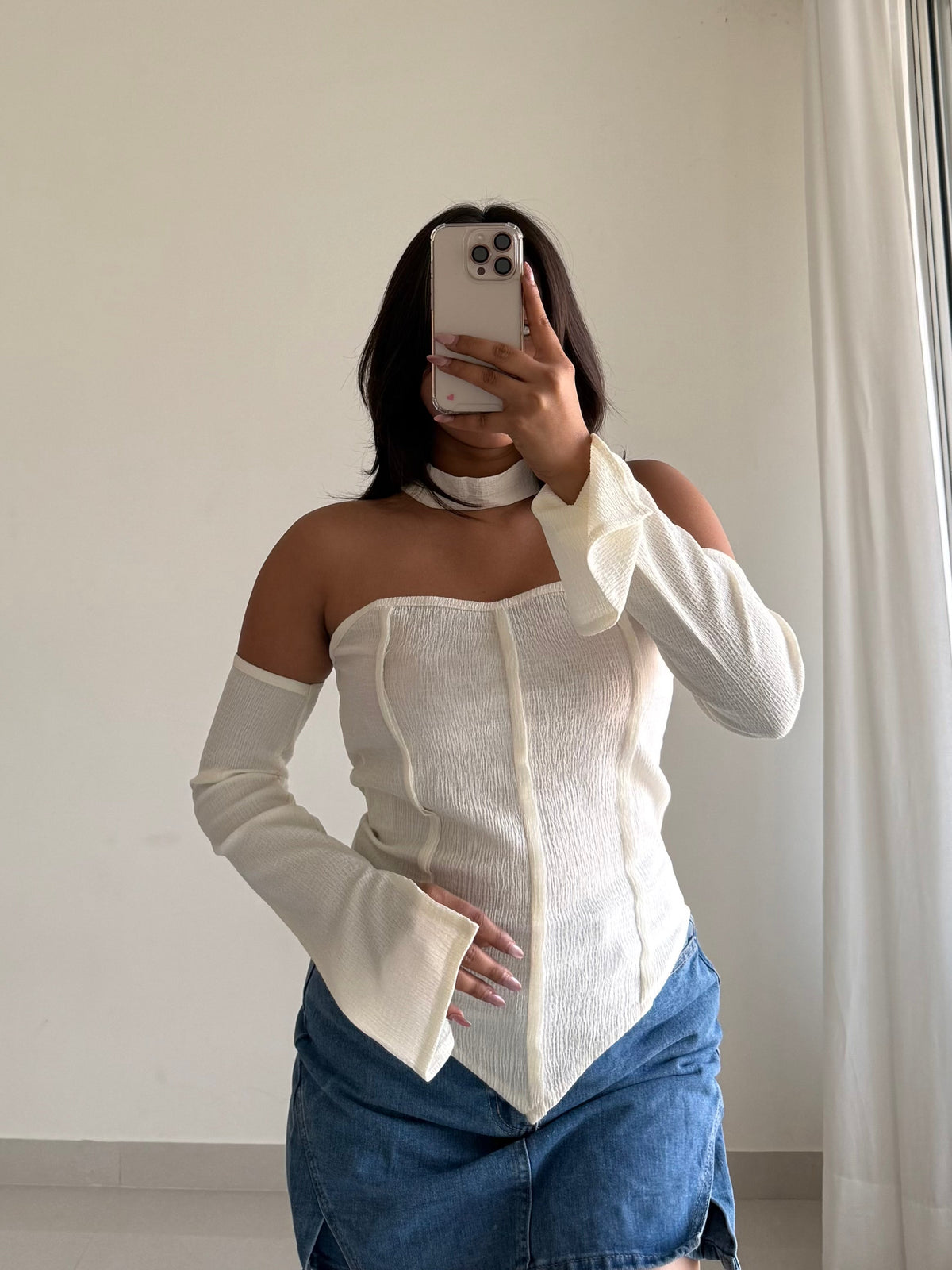 RǏWYÑ | Chic Halter Neck Detachable Sleeves Top