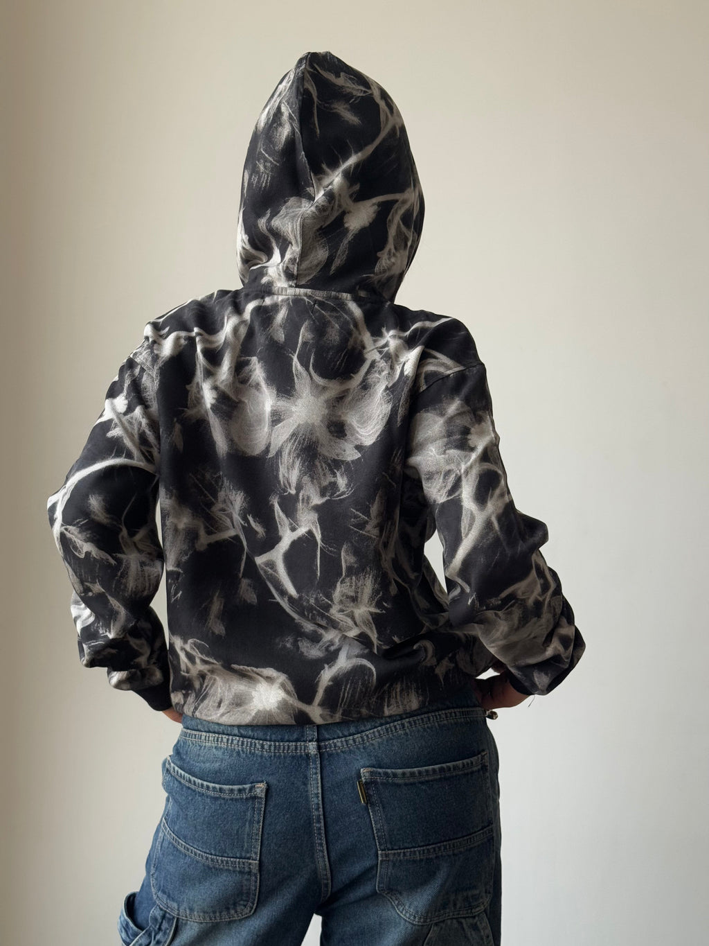 RǏWYÑ | Abstract Smoke Print Oversize Hoodie
