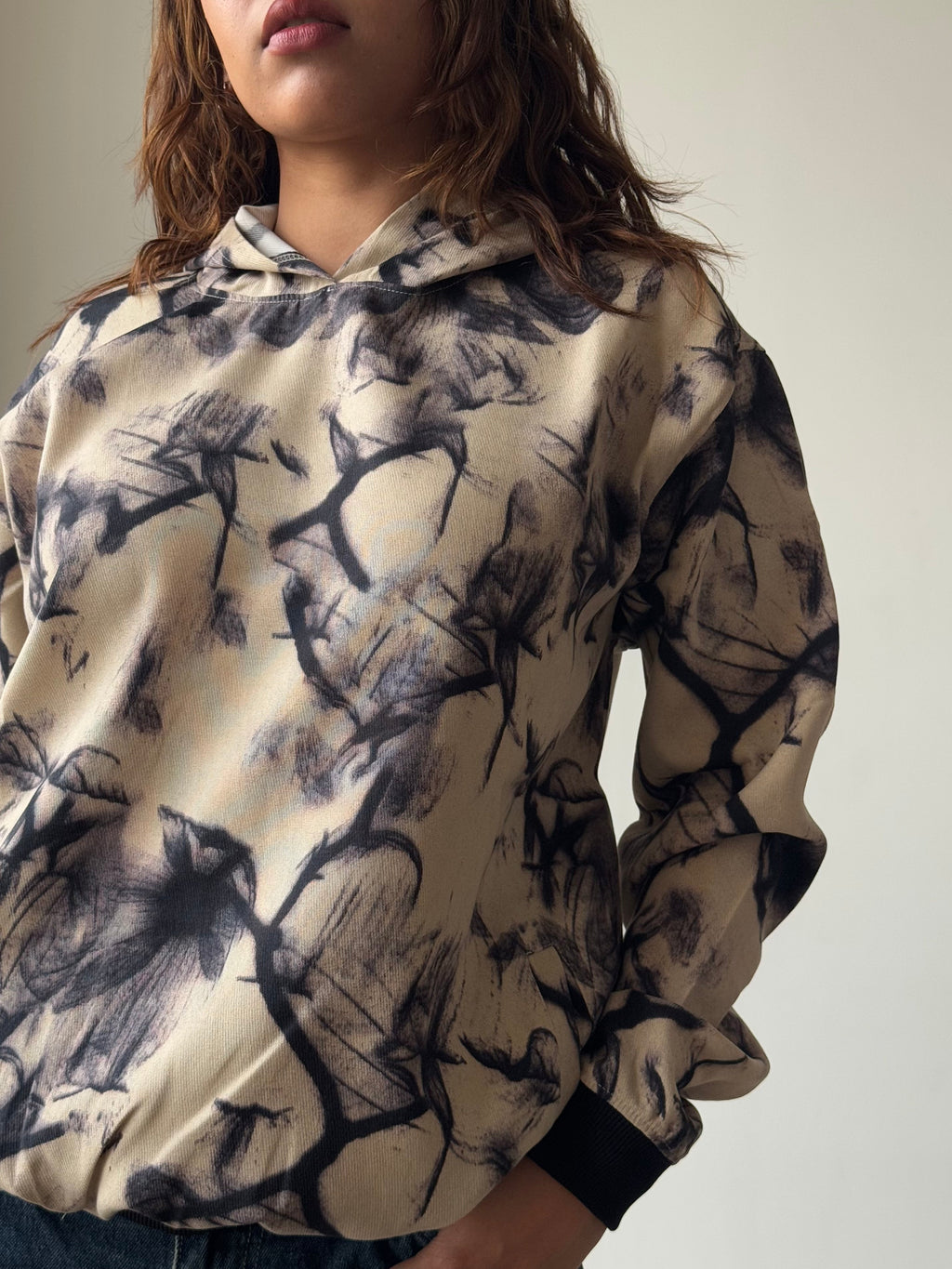 RǏWYÑ | Abstract Smoke Print Oversize Hoodie