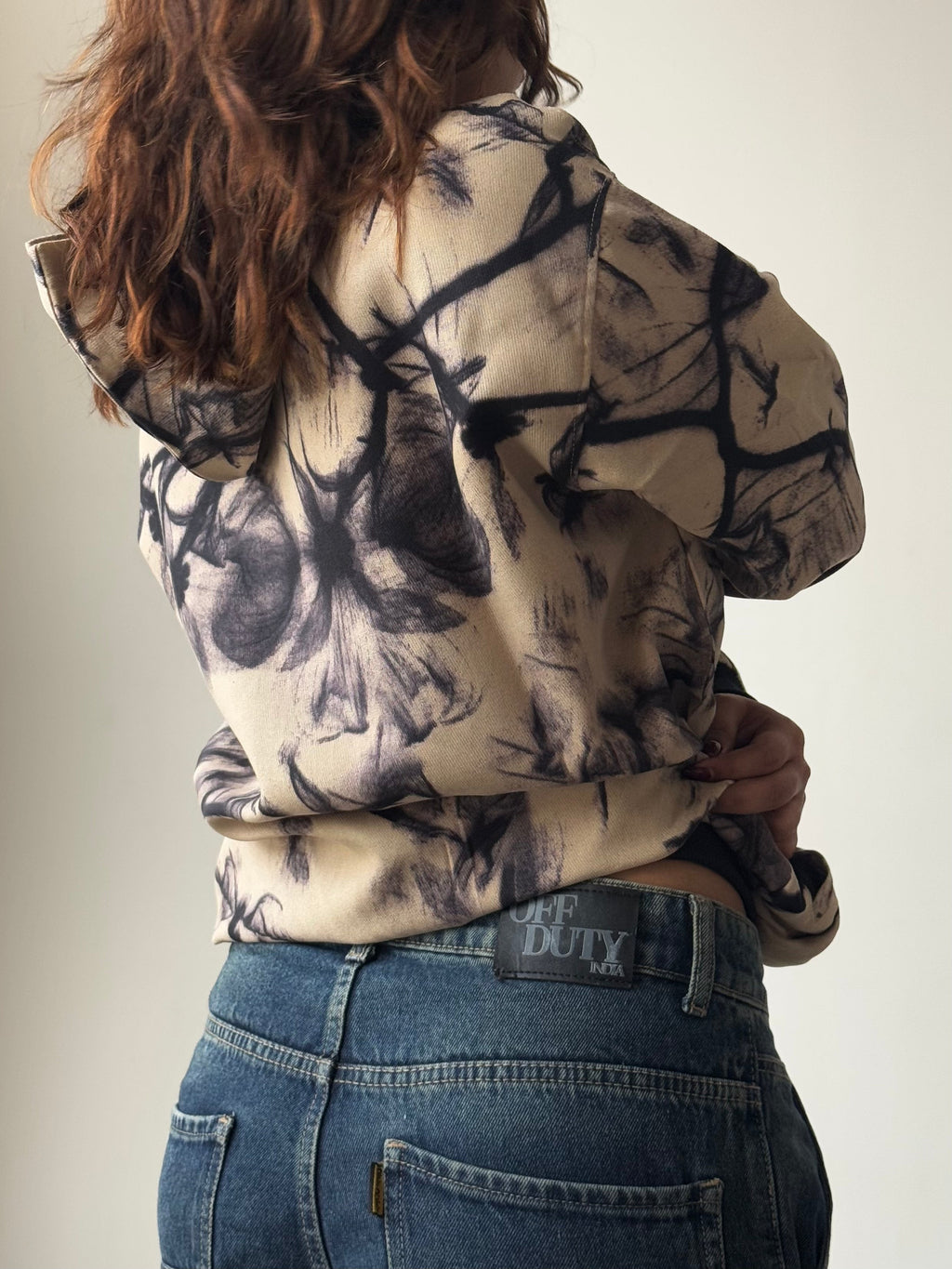 RǏWYÑ | Abstract Smoke Print Oversize Hoodie