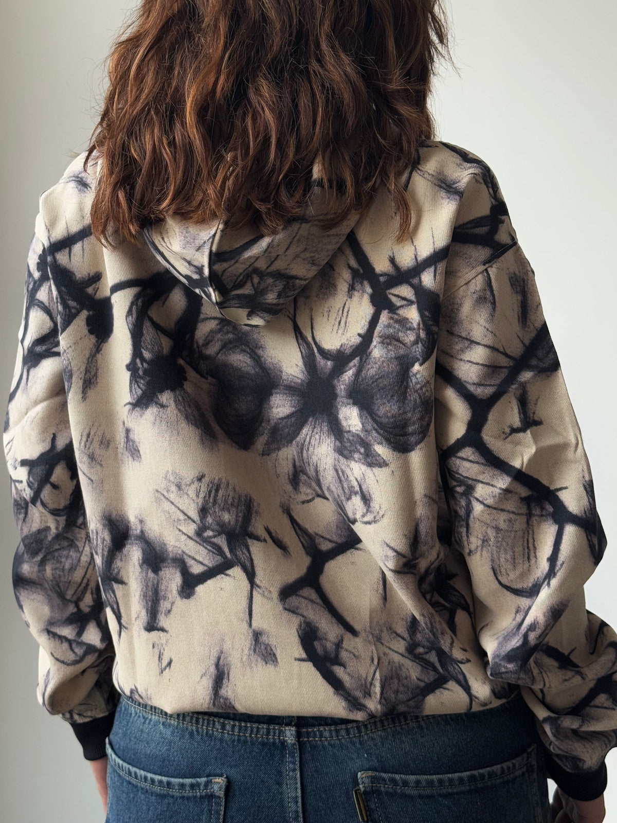 RǏWYÑ | Abstract Smoke Print Oversize Hoodie
