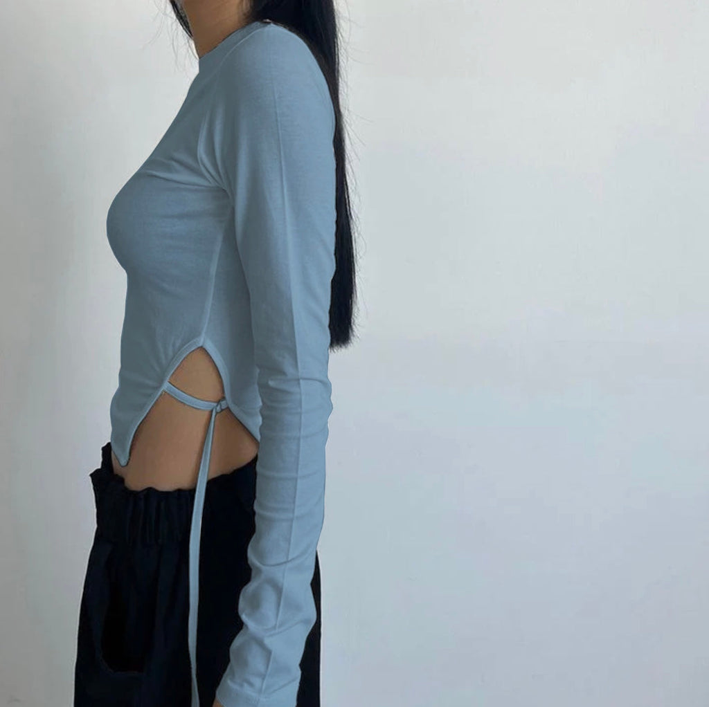 RǏWYÑ | Casual Korean Asymmetrical Hem Full Sleeve Top