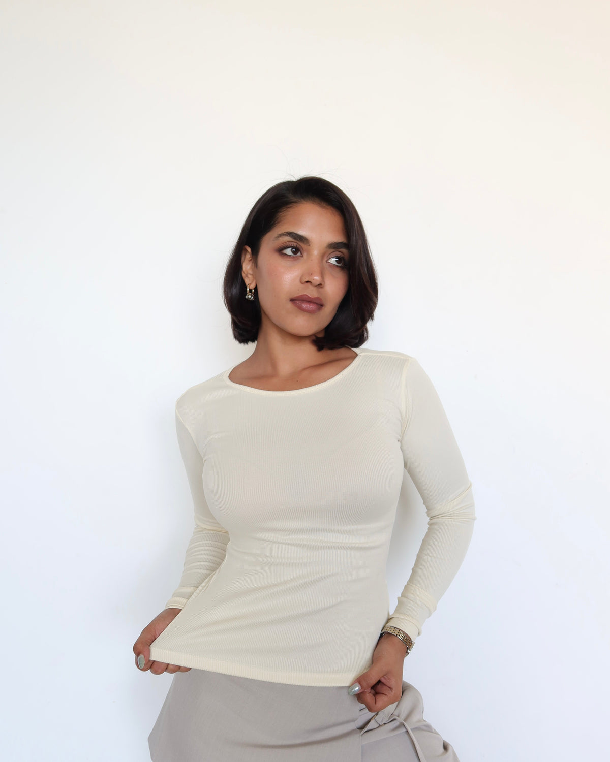 RǏWYÑ | Soft Touch Rib Long-Sleeve Top