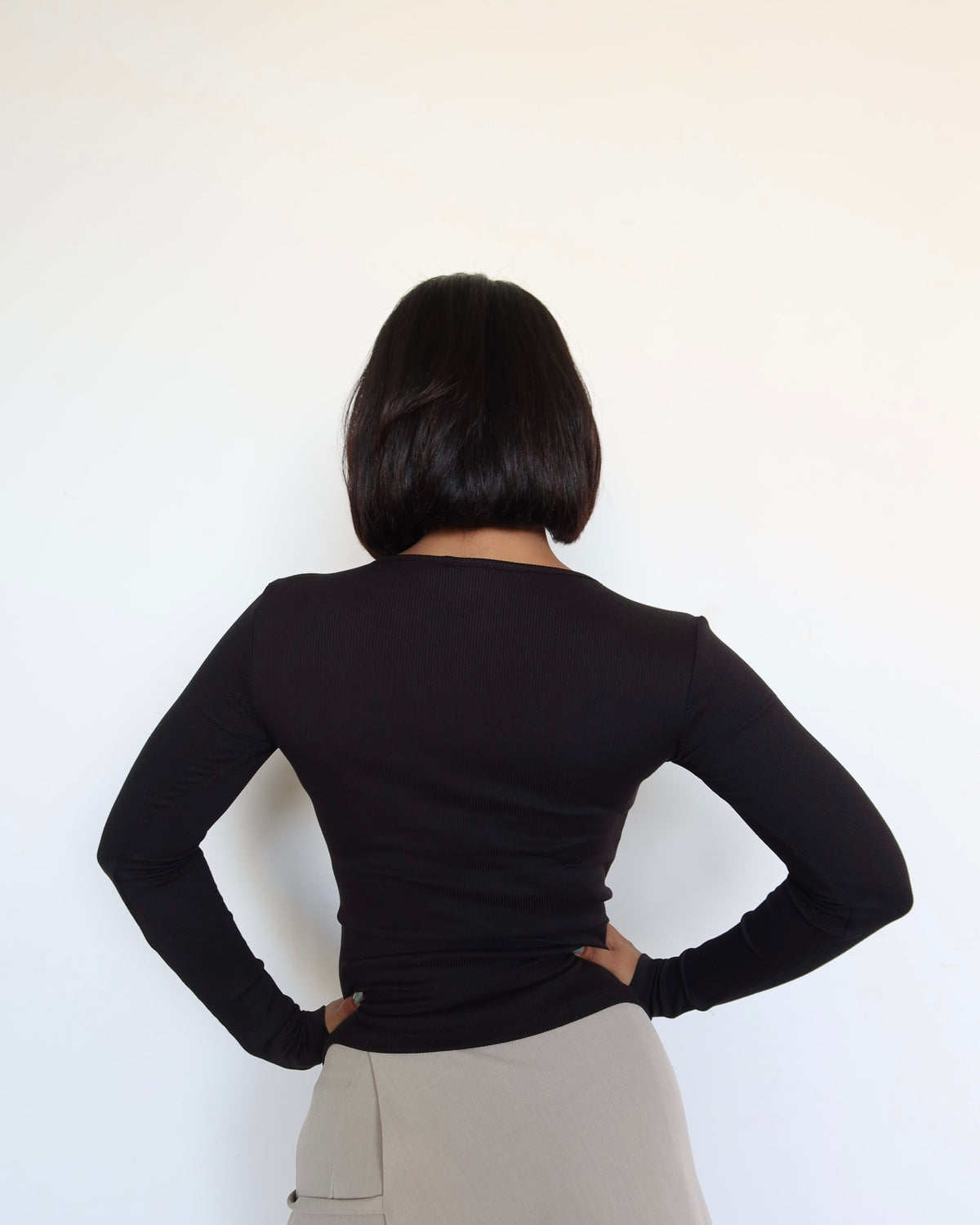 RǏWYÑ | Soft Touch Rib Long-Sleeve Top