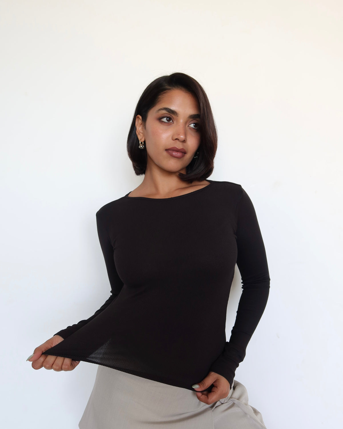 RǏWYÑ | Soft Touch Rib Long-Sleeve Top