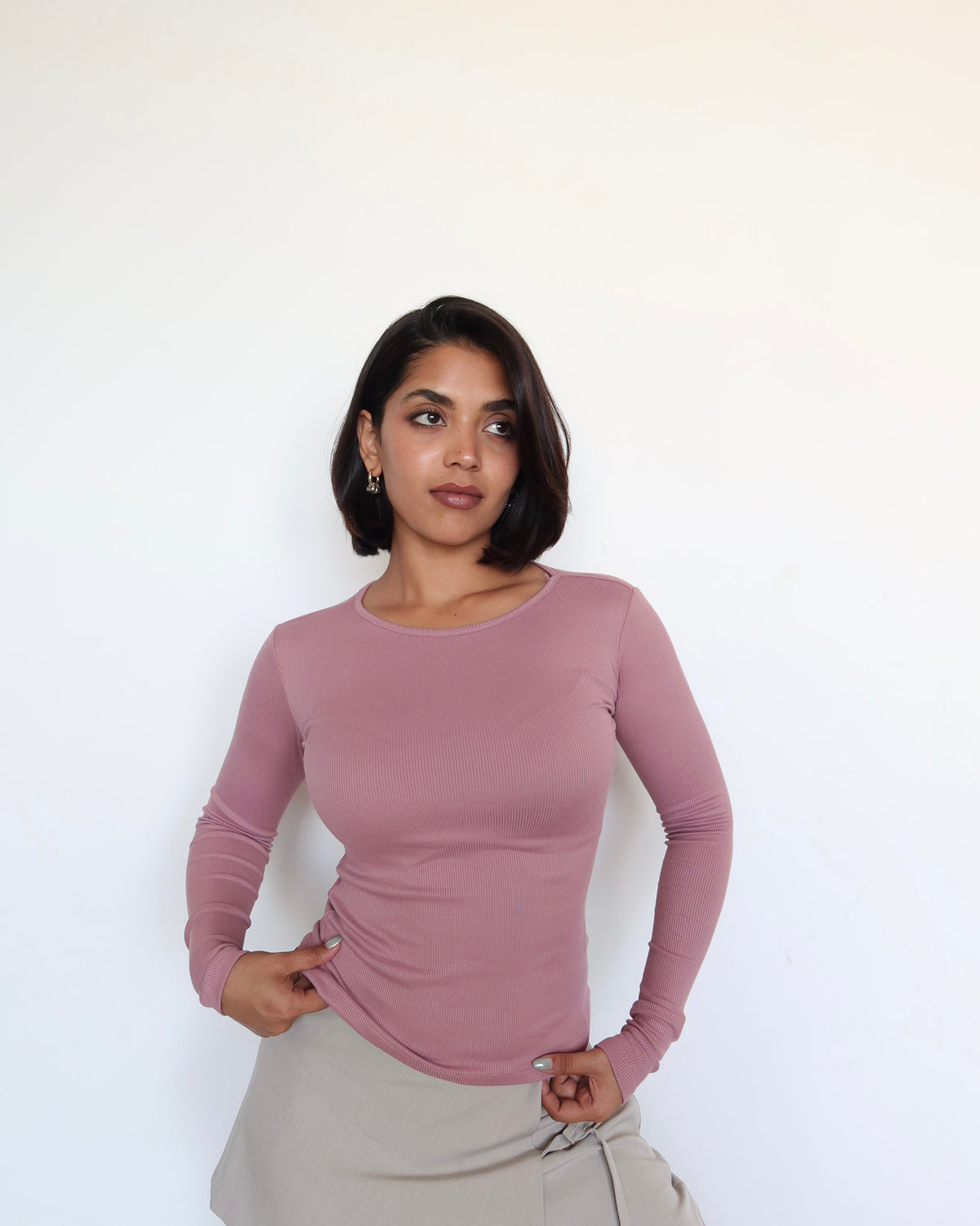 RǏWYÑ | Soft Touch Rib Long-Sleeve Top