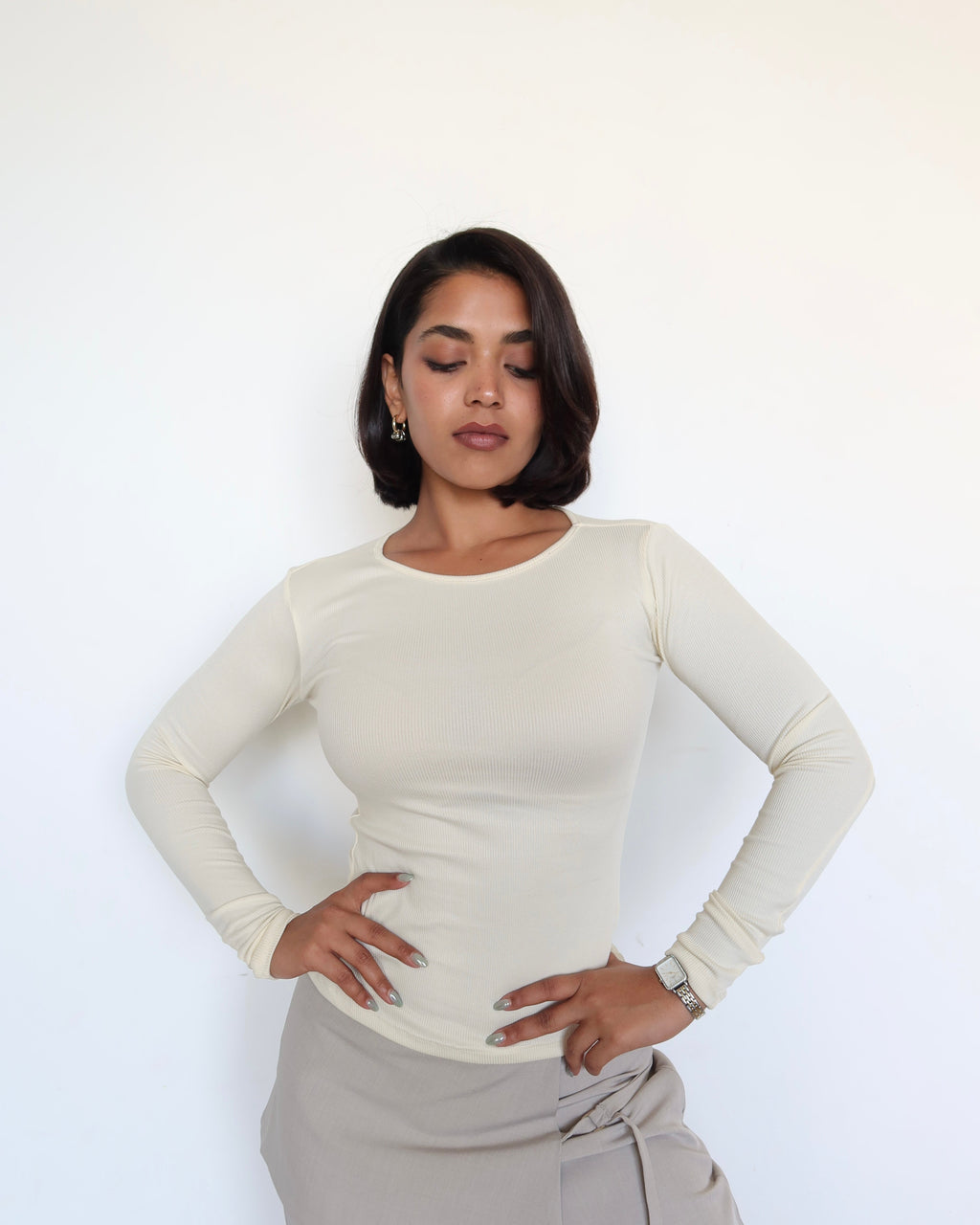 RǏWYÑ | Soft Touch Rib Long-Sleeve Top