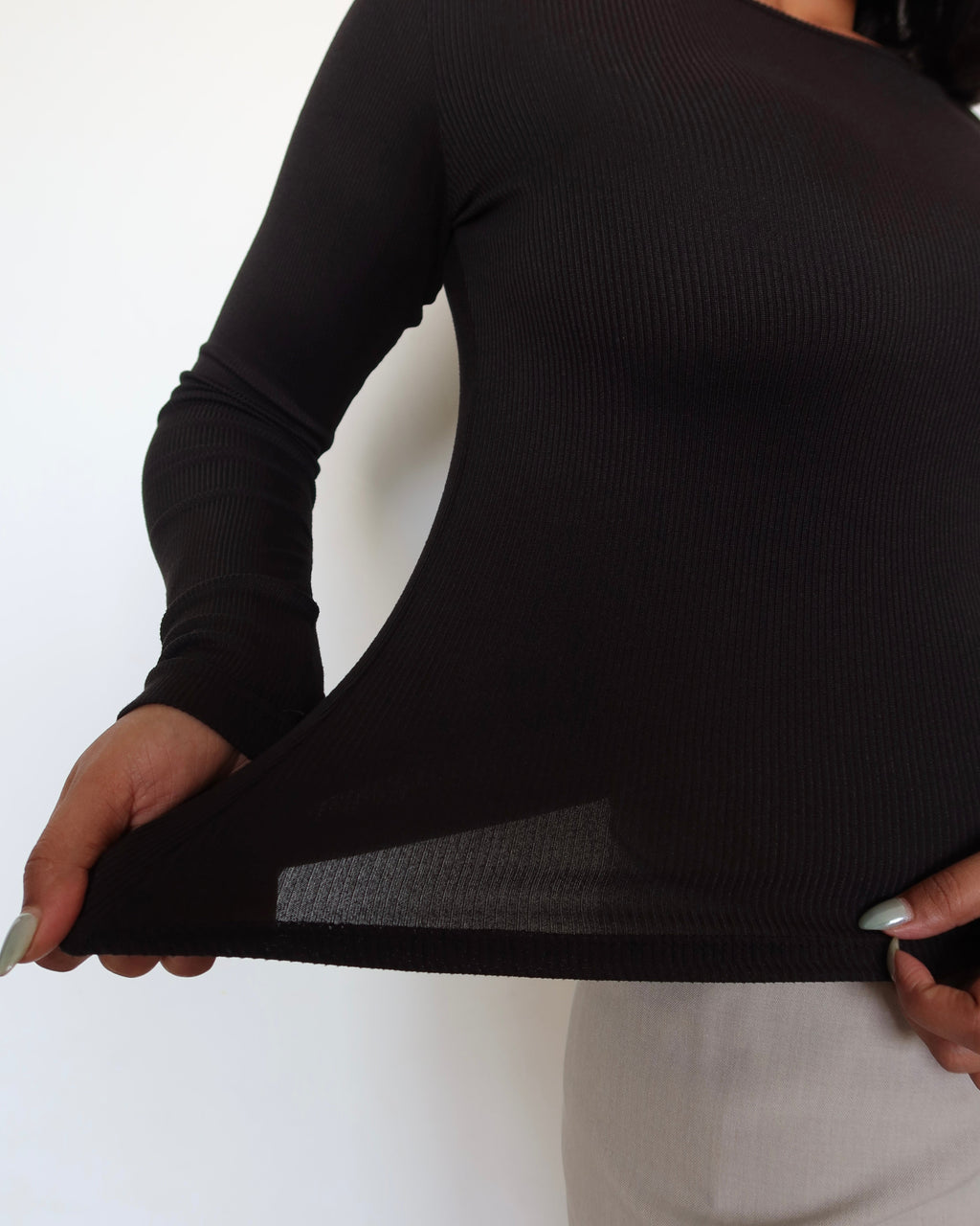 RǏWYÑ | Soft Touch Rib Long-Sleeve Top