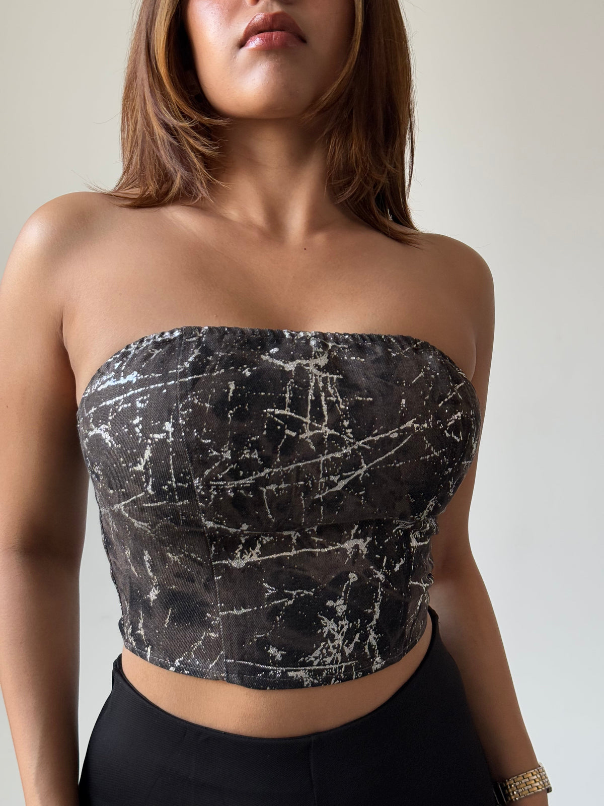 RǏWYÑ | Milan High Street Foil Corset Denim
