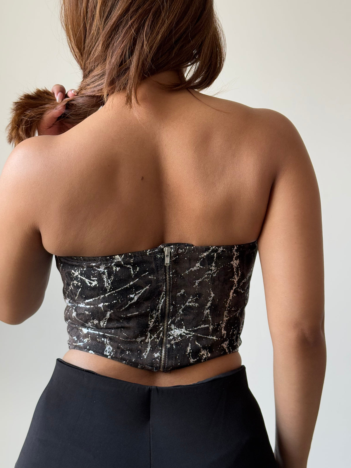 RǏWYÑ | Milan High Street Foil Corset Denim