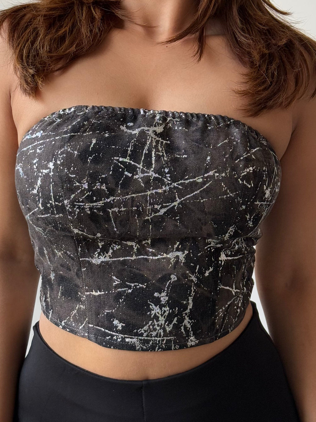 RǏWYÑ | Milan High Street Foil Corset Denim