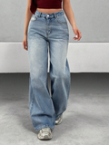 RǏWYÑ | Bling Bleach Wide Leg Jeans