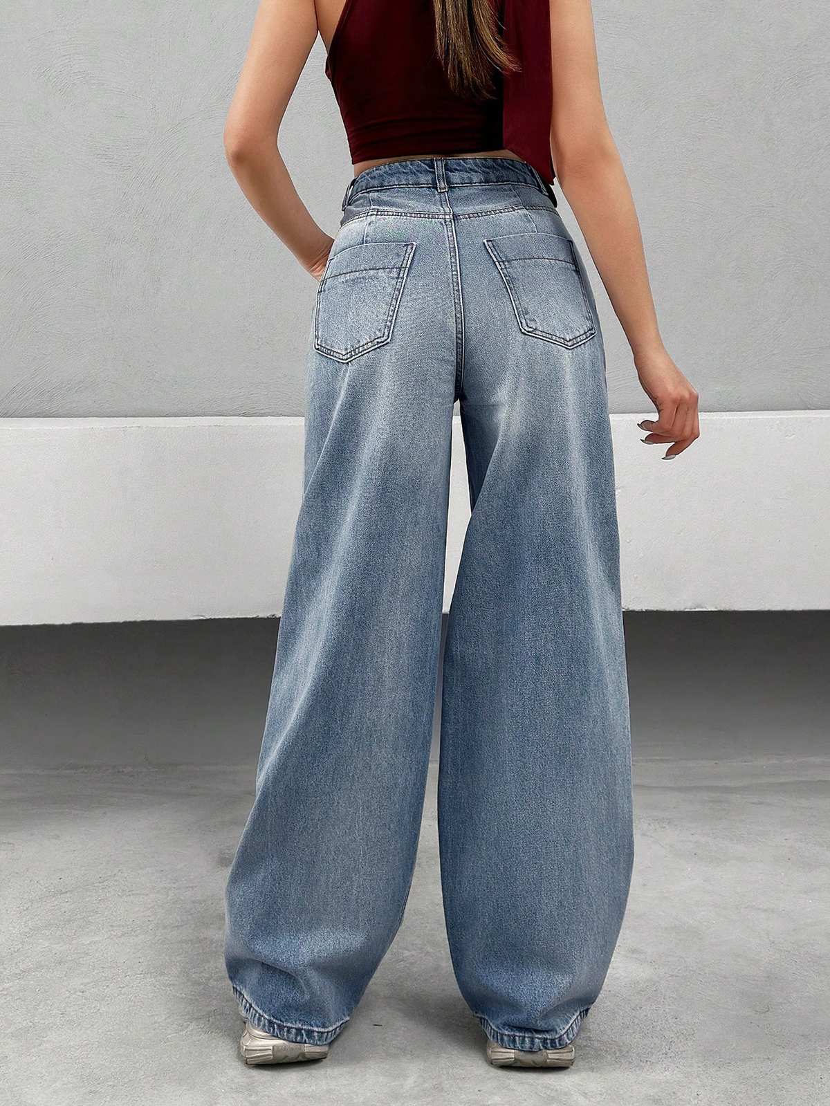 RǏWYÑ | Bling Bleach Wide Leg Jeans