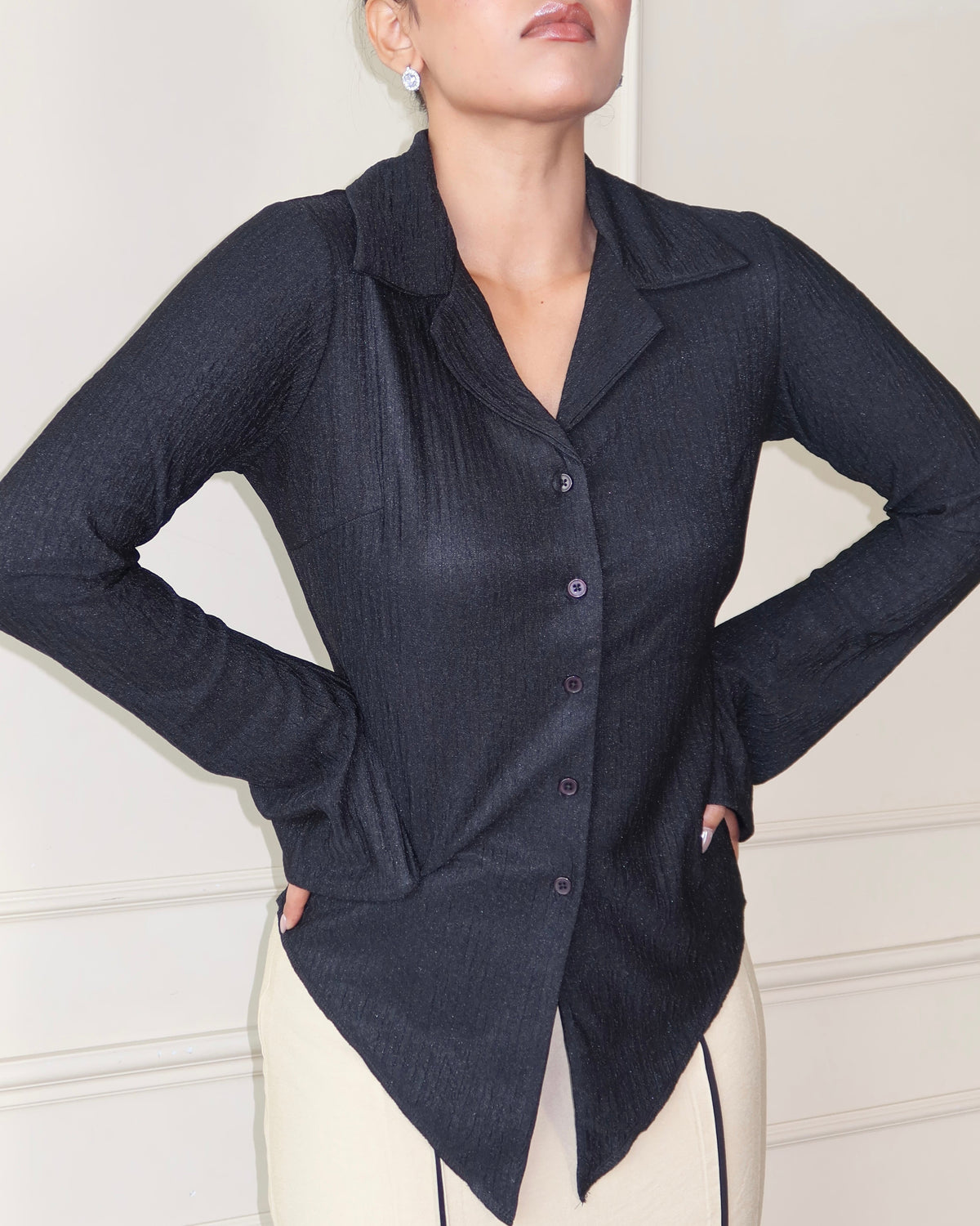RǏWYÑ | Sleek Retro Texture Shirt